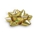 Gold Glitter Star Bow (4 1/4"x16 Loops, 3/4" Ribbon)